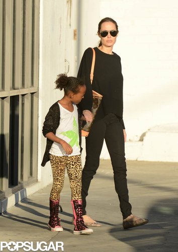 Angelina Jolie held Zahara Jolie-Pitt's hand for a shopping trip in LA.
Angelina Jolie held Zahara Jolie-Pitt's hand for a shopping trip in LA.