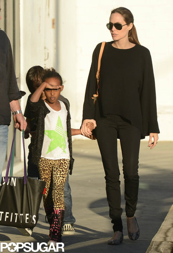 Angelina Shops With Zahara and Pax and Announces a New Wine Label Angelina Shops With Zahara and Pax and Announces a New Wine Label