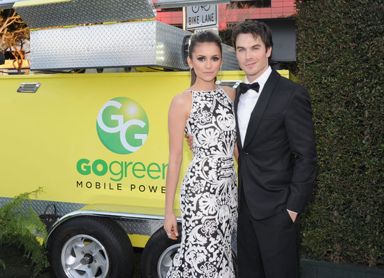Nina Dobrev linked up with boyfriend Ian Somerhalder at Elton John's Oscar viewing party.
Nina Dobrev linked up with boyfriend Ian Somerhalder at Elton John's Oscar viewing party.