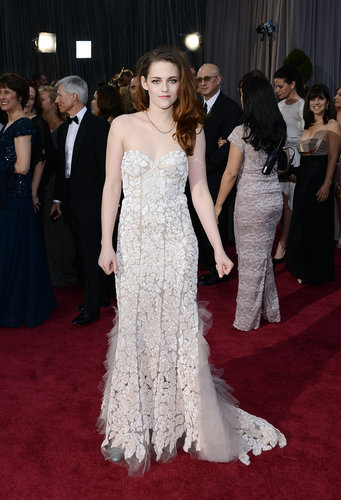 Kristen Stewart on the red carpet at the Oscars 2013.
Kristen Stewart on the red carpet at the Oscars 2013.