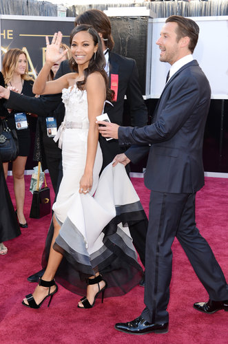Zoe Saldana got a helping hand with the train of her Alexis Mabille gown.
Zoe Saldana got a helping hand with the train of her Alexis Mabille gown.