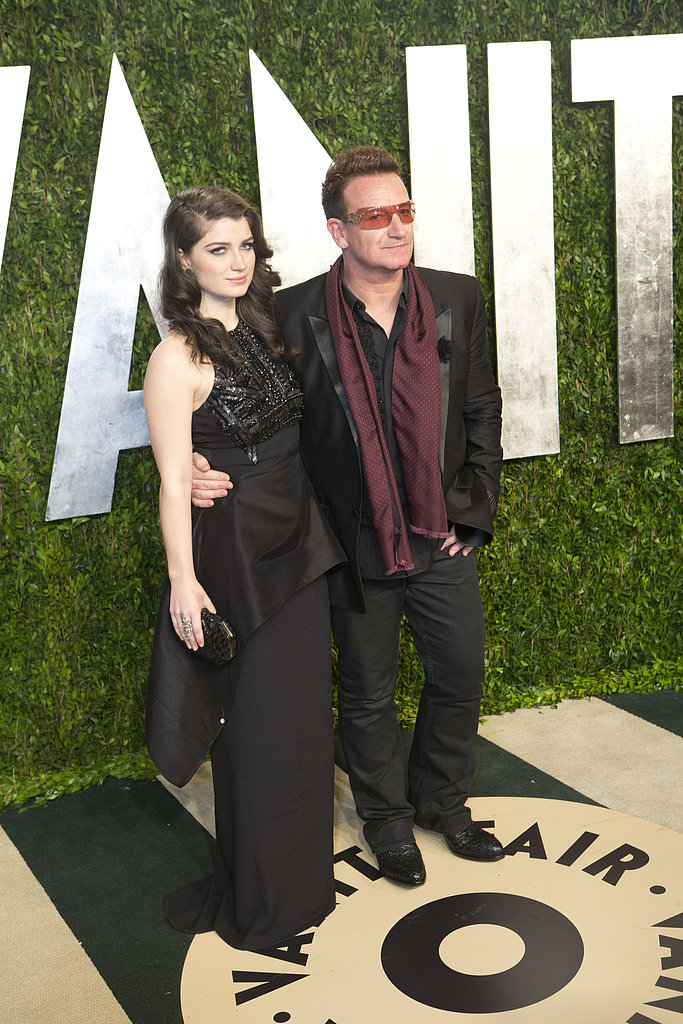 Bono and his daughter arrived at the Vanity Fair Oscar party.
Bono and his daughter arrived at the Vanity Fair Oscar party.