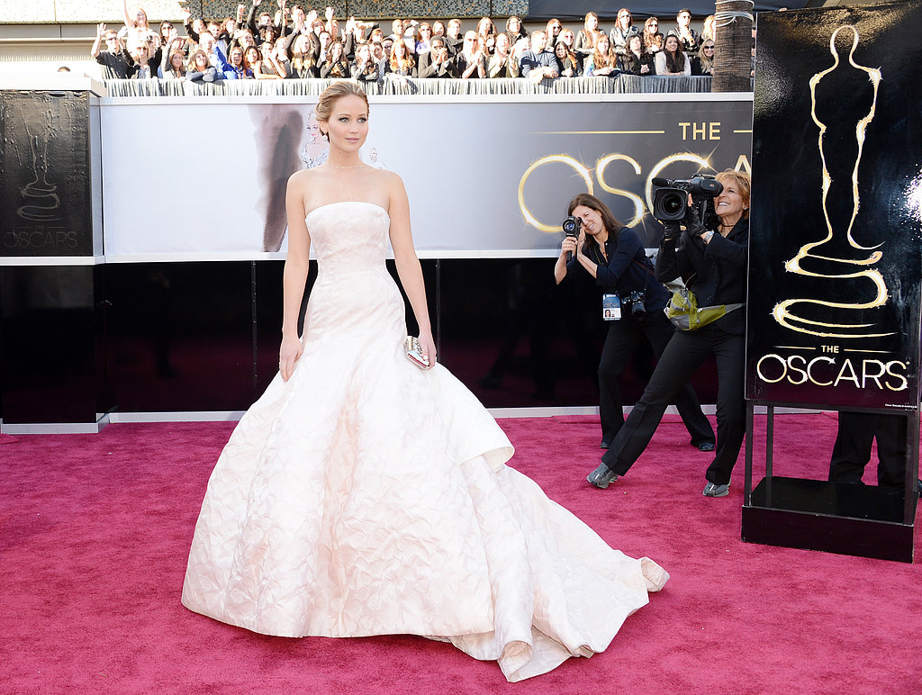 Jennifer Lawrence on the red carpet at the Oscars 2013.
Jennifer Lawrence on the red carpet at the Oscars 2013.