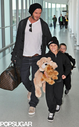 In December 2009, David Beckham, Romeo, and Cruz touched down in London.
In December 2009, David Beckham, Romeo, and Cruz touched down in London.