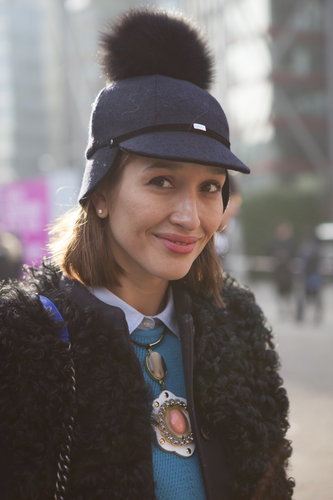 We love the oversize pom detail on this cute navy hat.
We love the oversize pom detail on this cute navy hat.