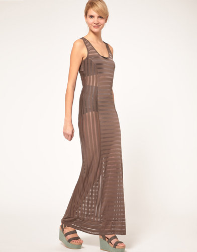 ASOS Maxi Dress in Sheer Stripe