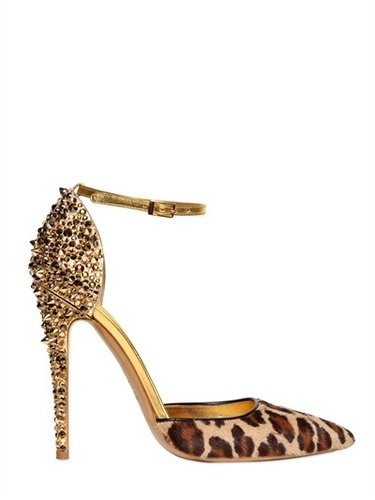 Dsquared - 110mm Lalique Pony Leopard Studs Pumps