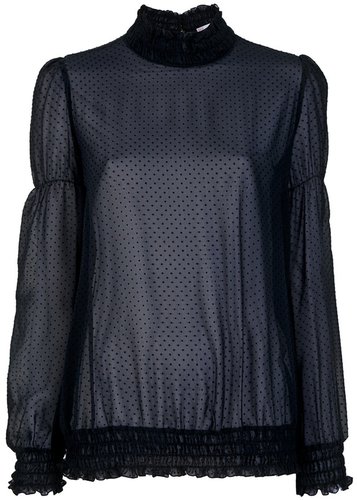 Red Valentino sheer spotty blouse