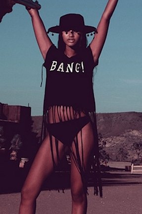 Wildfox Couture Bang! Fringe Tee in Clean Black