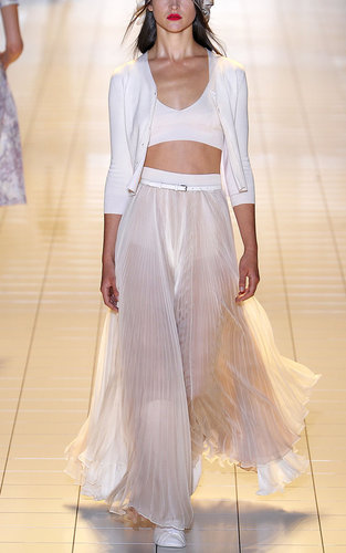 Rochas Rochas: Off White Accordion Pleat Skirt