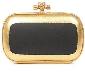 Bottega Veneta Oro gilded leather knot clutch