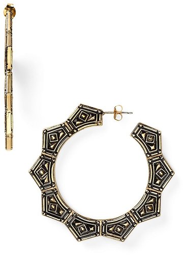 Belle Noel 14KT Plated Gypsy Chic Hoop Earrings