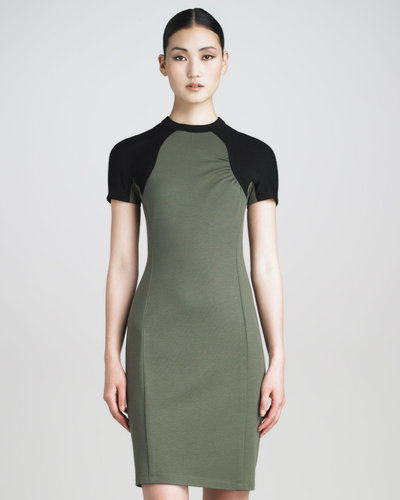 Jason Wu Contrast-Sleeve Tech Jersey Dress
