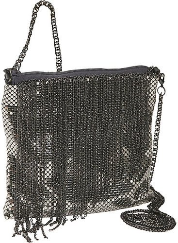 Whiting and Davis Liquid Chain Fringe Cross-Body Dance Bag