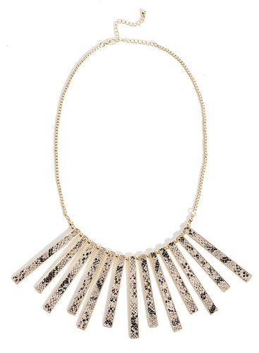 Ariana Snake-Embossed Bib Necklace