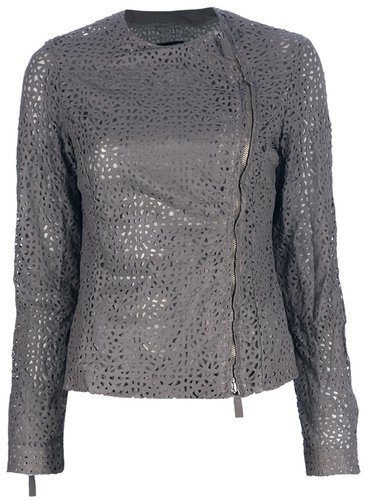Emporio Armani cut-out leather jacket