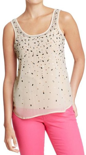 Women's Sheer Sequin-Chiffon Tanks