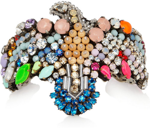 Shourouk Phenix Alabaster silver-plated Swarovski crystal cuff
