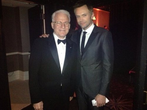 Joel McHale posed with Steve Martin at the Costume Designers Guild Awards.
Source: Twitter user SteveMartinToGo
Joel McHale posed with Steve Martin at the Costume Designers Guild Awards.
Source: Twitter user SteveMartinToGo