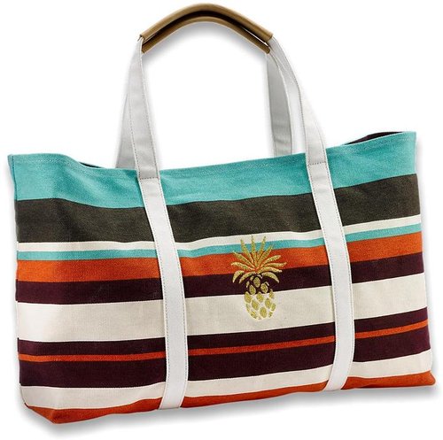 Relax Striped Pineapple Tote