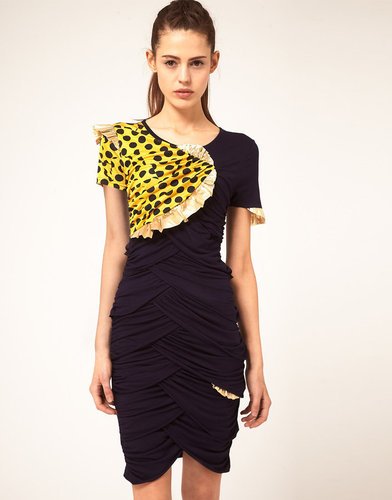 Danielle Scutt Dress With Lamé & Polka Trim