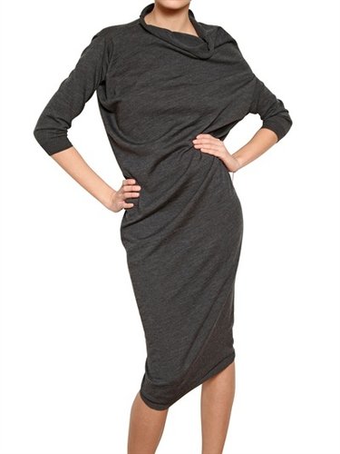 Draped Merino Extra Fine Knit Dress
