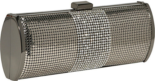 Whiting and Davis Crystal Stripe Roll Clutch