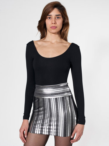 Striped Shiny Late Night Mini Skirt