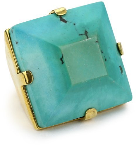 Charmed Circle Turquoise Square Cocktail Ring