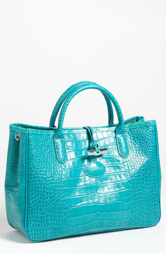 Longchamp 'Roseau' Croc Embossed Tote