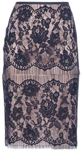 Lanvin floral lace skirt