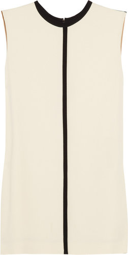 Chloé Contrast-piping crepe top