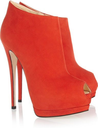 Giuseppe Zanotti Suede peep-toe platform ankle boots
