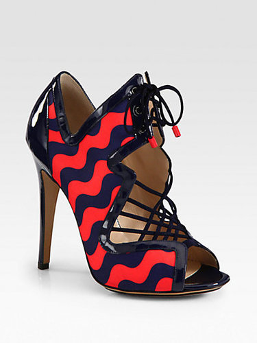 Nicholas Kirkwood Wave Mixed Media Lace-Up Sandals
