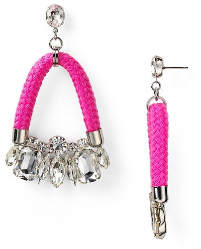 nOir Rhodium Neon Jaipur Crystal Earrings