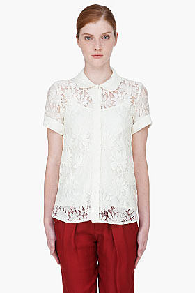 MARC BY MARC JACOBS Ivory Lily Lace Blouse