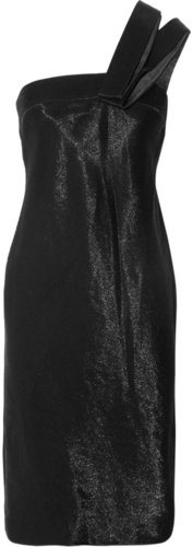 Giorgio Armani Asymmetric textured wool-blend dress