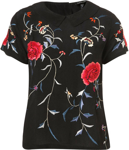Embroidered Trellis Tee
