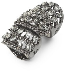 Rhinestone Motif Armor Ring