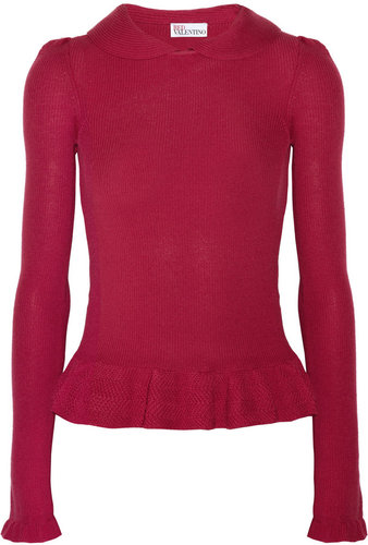 RED Valentino Ribbed-knit wool top