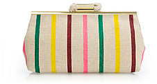 Candy-stripe jute clutch