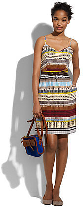 Silk colortread cami dress