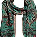 Etro Emerald Multicolor Paisley Wool and Silk Scarf