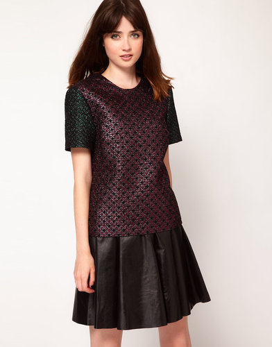 Markus Lupfer Brocade Contrast Tee