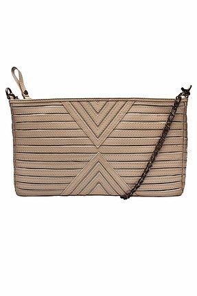 House of Harlow 1960 Riley Oversized Clutch in Nude Patent Leather