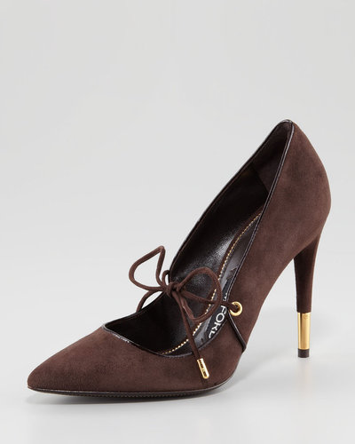 Tom Ford Tie-Front Suede Pump