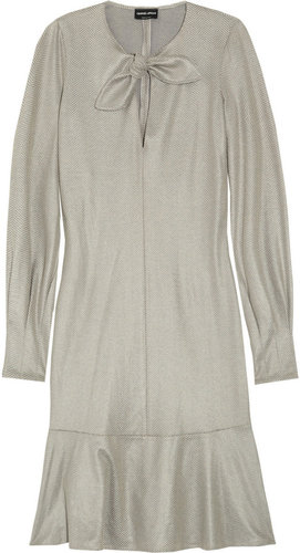 Giorgio Armani Cotton-blend herringbone dress