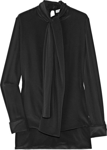 Chloé Necktie washed-silk tunic