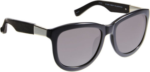 The Row Leather-Wrapped Exaggerated Cat Eye Sunglasses
