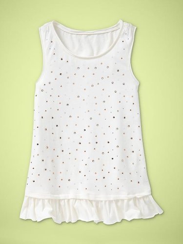 Jeweled ruffle tank
